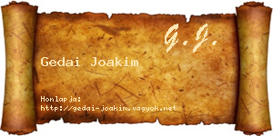Gedai Joakim névjegykártya